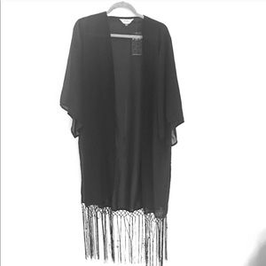 NWT ASOS fringe kimono coverup